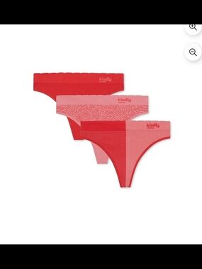 3-Pack KINDLY YOURS Women’s Size 3XL (22) Seamless Thong Underwear • Red